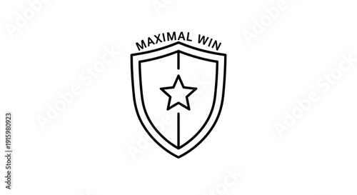 Maximal Win Shield Emblem with Star - Success, Achievement, Victory, Security, Award
