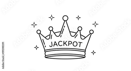 Jackpot Crown Icon with Sparkles - Winning Symbol