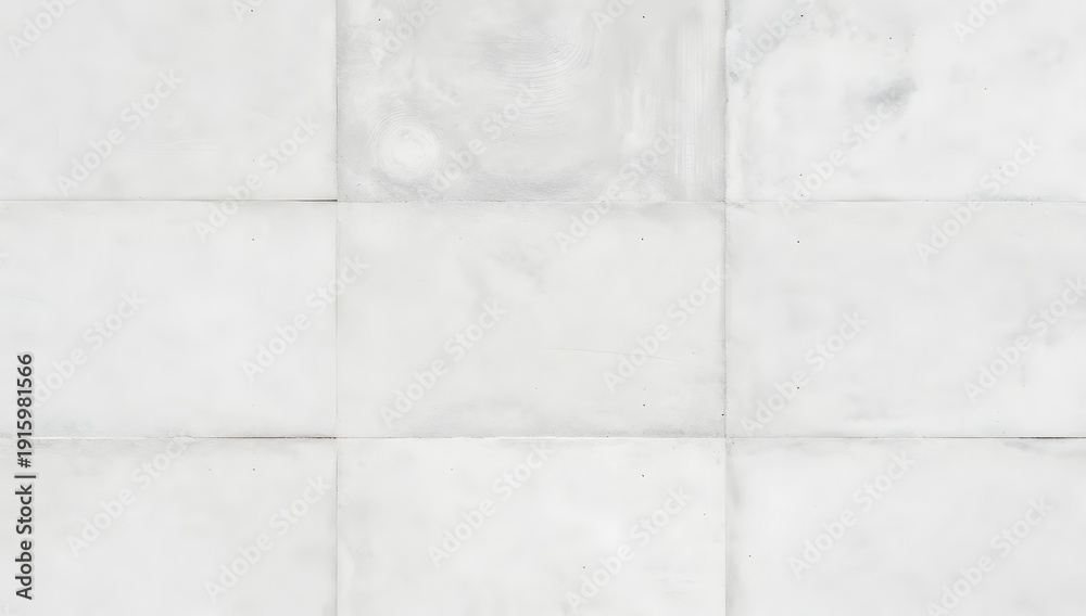 Fototapeta premium Minimalist presentation of white square ceramic tiles creates a clean and simple surface