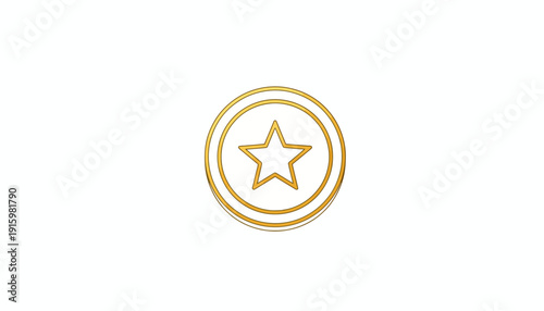 Golden Star Emblem Icon, Luxury Award Badge, Premium Quality Symbol, Vector Graphic