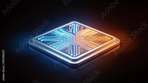 Wallpaper Mural Circuit board with glowing lines Torontodigital.ca