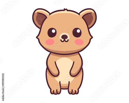 Hyrax vector cartoon chibi cute kids design