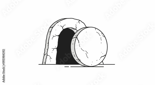 Empty Tomb, Stone Rolled Away, Easter Resurrection Symbol