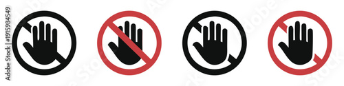 Don't touch vector icons set