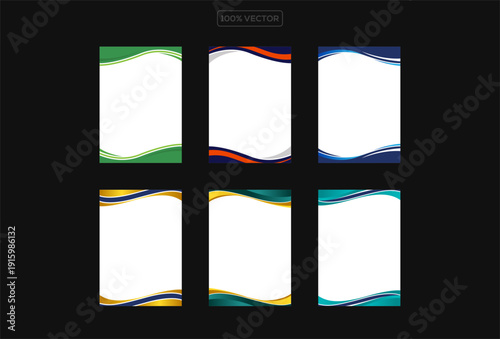 Collection of dividers shape templates. Modern separator header . Curve lines, wave collection of abstract