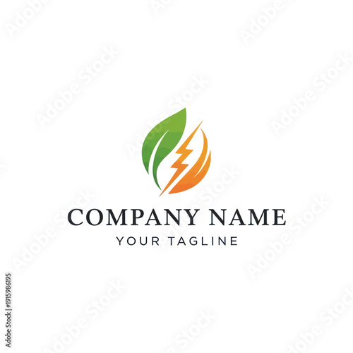 Free Download Company Logo with Green Orange Leaf. - GFXLoad