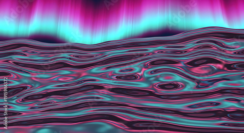 Vibrant pink and blue abstract wave pattern background
