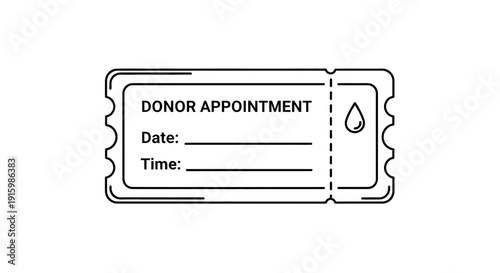 Donor Appointment Card for Blood Donation - Date and Time Fields