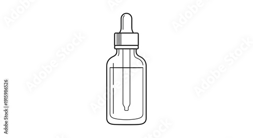 Dropper Bottle with Liquid, Essential Oil or Serum Container, Medical or Cosmetic Product
