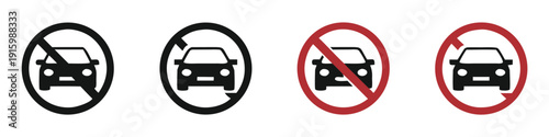 No parking vector signs set. Don't park here vector icons