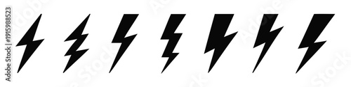 Lightening bolt vector icons se