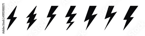 Lightening bolt vector icons se