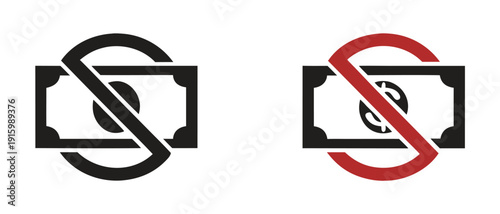 No money vector icon illustrations. No money icon