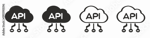 API vector icons set. software integration illustration signs. Cloud API icon collection
