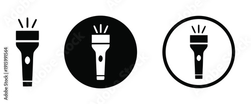 Flashlight vector design icons. Flashlight icon