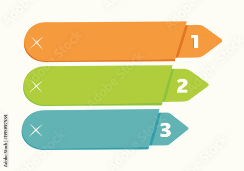 Inverted pyramid divided into 3 colorful parts or layers. Concept of three stages or steps of business progress. 3 tier infographic design