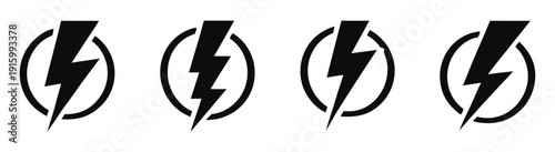 Lightening bolt vector icons se