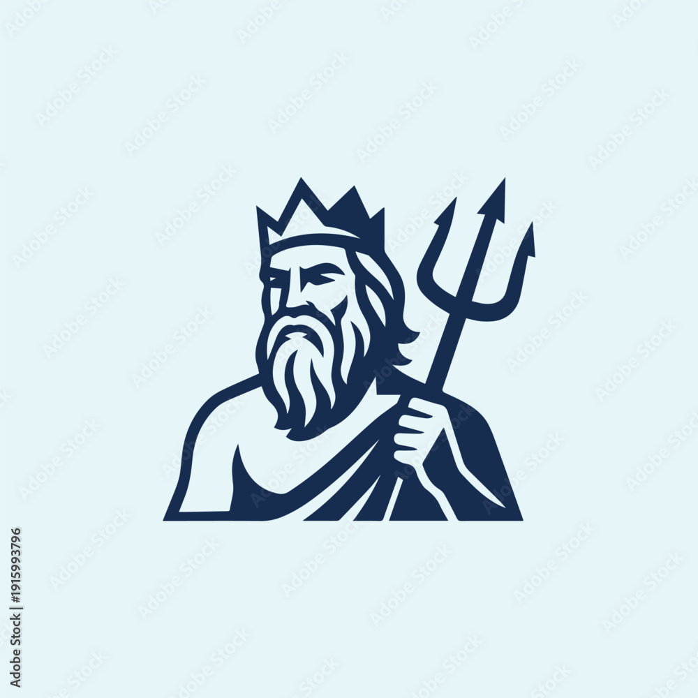 Fototapeta premium Minimalist Poseidon God Logo
