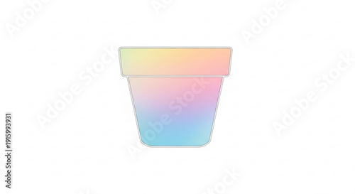 Colorful gradient disposable cup with lid on white background