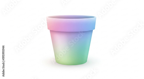 Colorful rainbow plastic cup on white background isolated