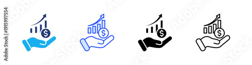 Investment Multiple Style Icon Set Vector 