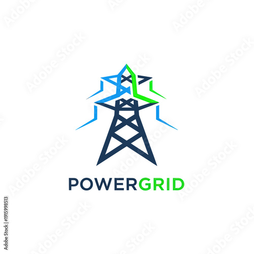 Electricity Pylon Logo Design Element.