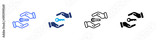 Ownership Multiple Style Icon Set Vector 