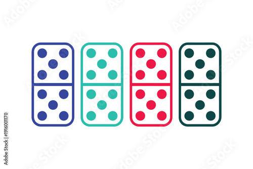 Dominoes icon vector illustration with black and white design