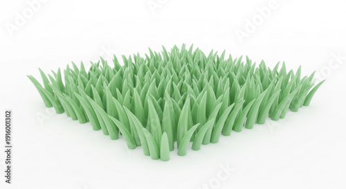 Green grass blades on white background lawn texture natural scenery element