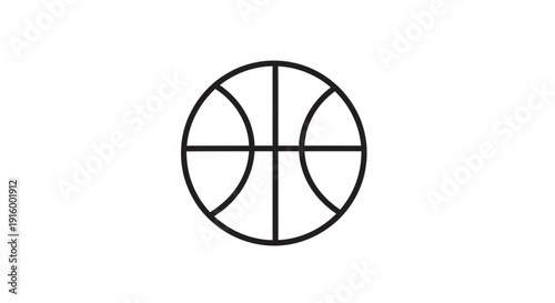 Simple black basketball icon on white background for design