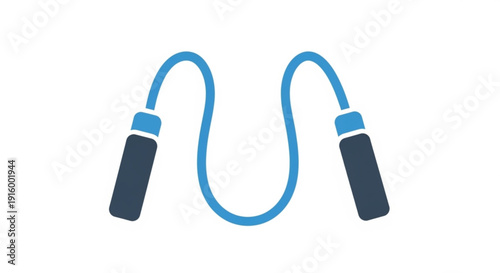 Jump rope with blue cord and black handles for fitness and exercise