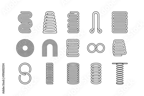 A collection of various spring types and shapes is displayed against a white background.