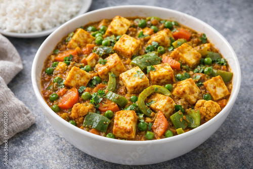 Matar Paneer Ki Sabji, Peas And Cheese Recipe in Bowl