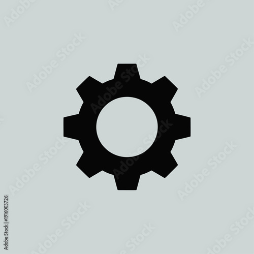A sleek, minimalist gear icon representing mechanical settings or configuration tools Vector, illustration