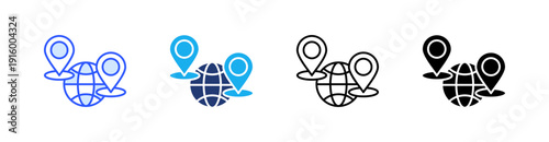 Migration Multiple Style Icon Set Vector 