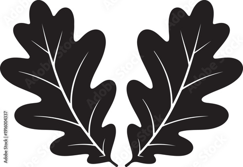 Oak leaves graphic icon. Oak leaves sign isolated on white background. Flat style. Pictogram for web graphics. Vector illustration