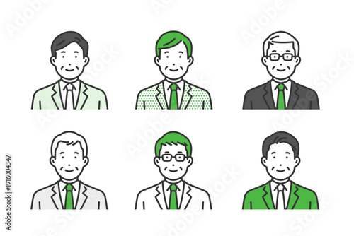 社長男性アバターアイコンセット