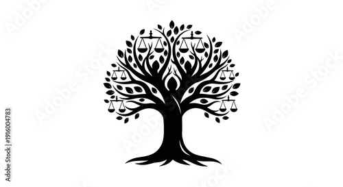 Black silhouette illustration of people with hands shaking above them, symbolizing social justice and equality on World Day of Social Justice, with a building and tree in the background.