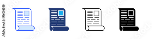 Press Multiple Style Icon Set Vector 