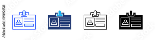 Press Pass Multiple Style Icon Set Vector 