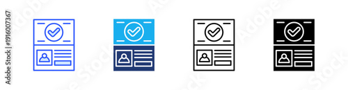 Identification Card Multiple Style Icon Set Vector 