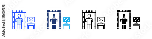 Airport Security Multiple Style Icon Set Vector 