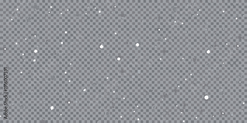 Falling snow effect on transparent background subtle winter weather illustration