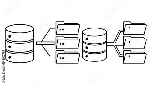 Database and folder network icon