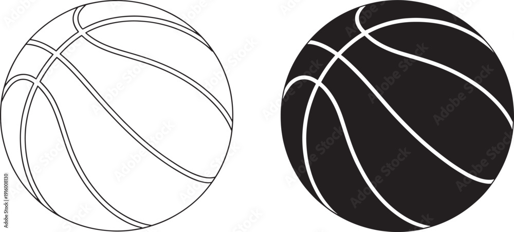 Obraz premium Black and white of basketballs sports