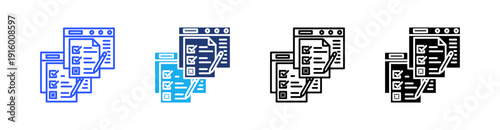 Ab Testing Multiple Style Icon Set Vector 
