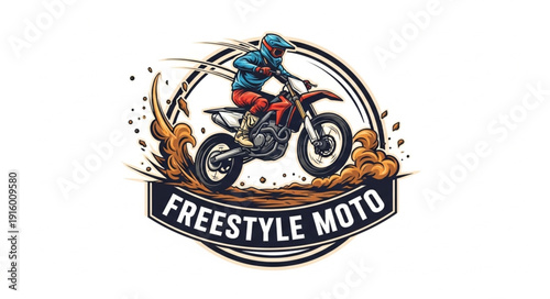 Freestyle Moto Rider Dirt Bike Logo.