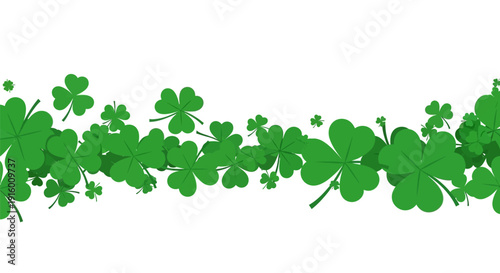 A vibrant border of green clover leaves encircles a blank white space