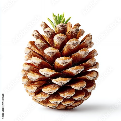 Wallpaper Mural Detailed Closeup of a Frosted Brown Pine Cone on White Background Torontodigital.ca