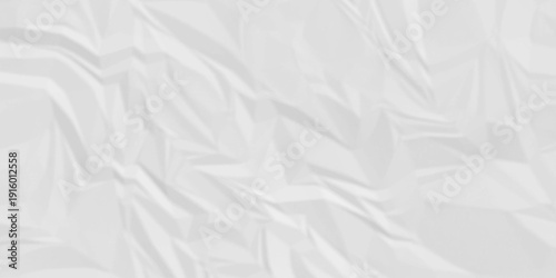 White paper wrinkled texture for background space. Rough white paper. Paper texture, recycled creased paper background.